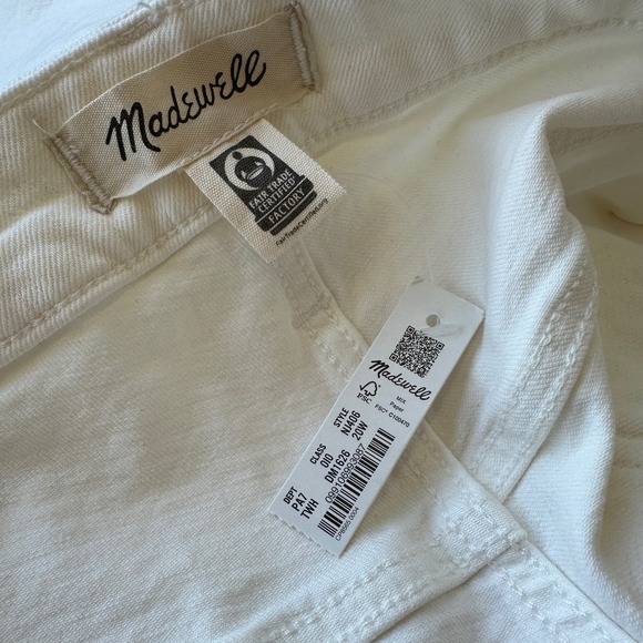 New Madewell The Perfect Vintage Wide Leg Crop Jeans Cream Pant‎ Plus Size 20W - Picture 7 of 11